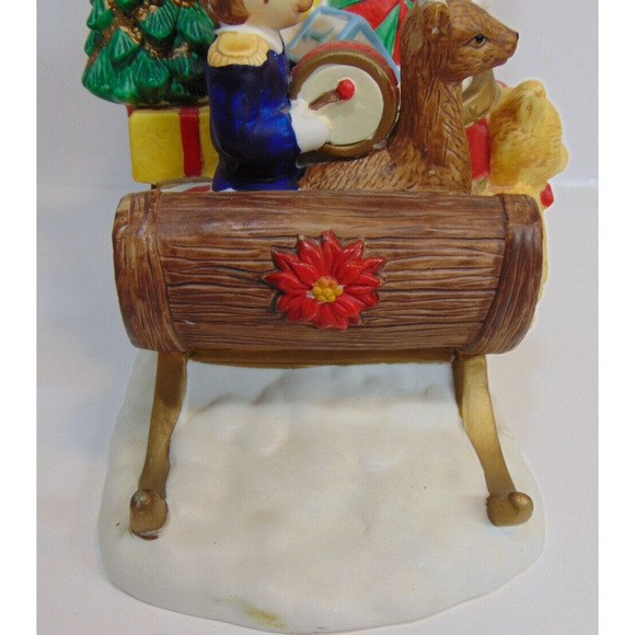 Vintage Christmas Santa Clause With Sleigh Centerpiece Presents Decor Box 10.5" - Picture 7 of 16